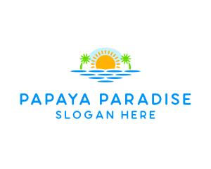 Paradise Island Sunset logo design