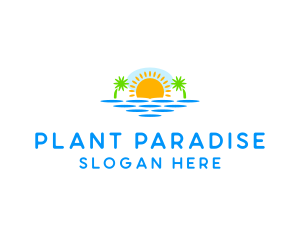 Paradise Island Sunset logo design