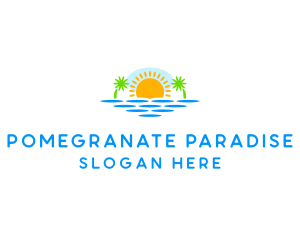 Paradise Island Sunset logo design