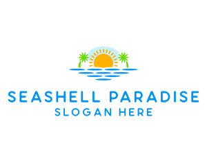 Paradise Island Sunset logo design