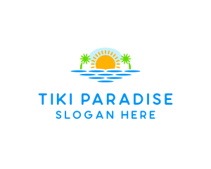 Paradise Island Sunset logo design