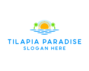 Paradise Island Sunset logo design