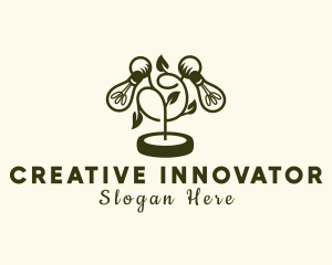 Light Bulb Plant Innovation logo design