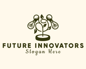 Light Bulb Plant Innovation logo design