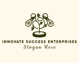 Light Bulb Plant Innovation logo design