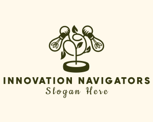 Light Bulb Plant Innovation logo design