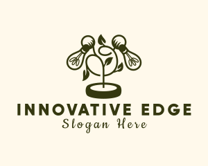 Light Bulb Plant Innovation logo design