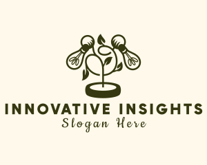 Light Bulb Plant Innovation logo design