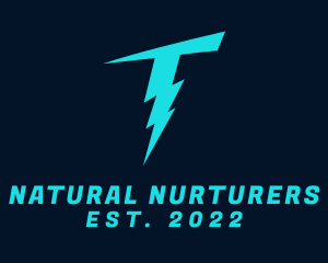 Electric Thunder Letter T logo