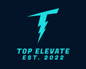 Electric Thunder Letter T logo design