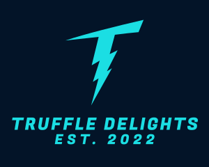 Electric Thunder Letter T logo design