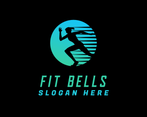 Female Fitness Exercise logo design