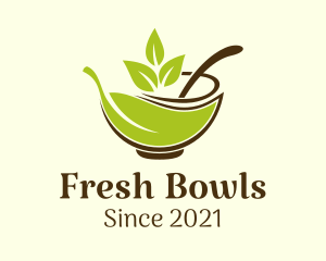 Herbal Leaf Salad Bowl logo design