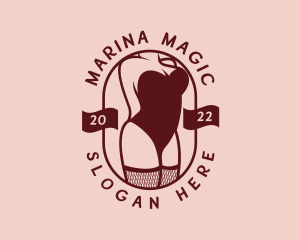 Sexy Woman Corset Lingerie logo design