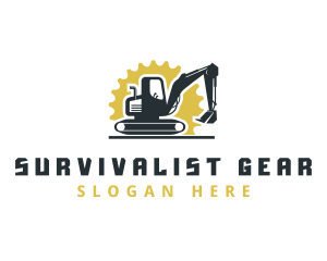 Gear Excavator Construction logo design