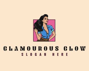 Sexy Woman Hairstylist logo design