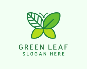 Leaf Herb Butterfly logo design