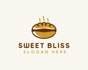 Coffee Bean Bread Breakfast logo design