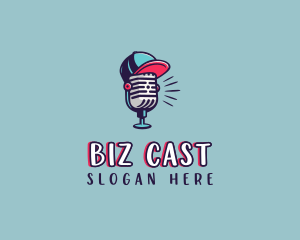 Podcast Microphone Cap  logo design