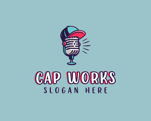 Podcast Microphone Cap  logo