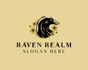 Floral Crow Raven logo