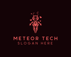 Heart Tech Robot  logo design