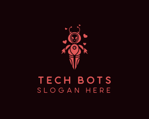 Heart Tech Robot  logo design