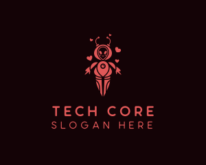 Heart Tech Robot  logo design