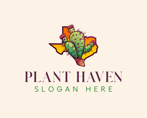 Texas Cactus Plant logo design