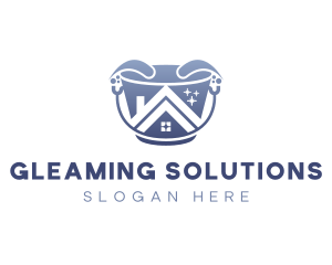 Housekeeping Bucket Cleaning logo design
