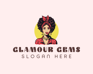 Retro Pinup Girl logo design