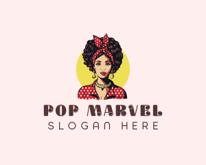 Retro Pinup Girl logo design