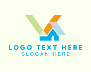 Letter - House Construction Letter V logo design