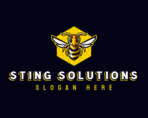 Bee Hornet Sting logo design