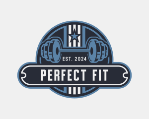 Fitness Barbell Gym logo design