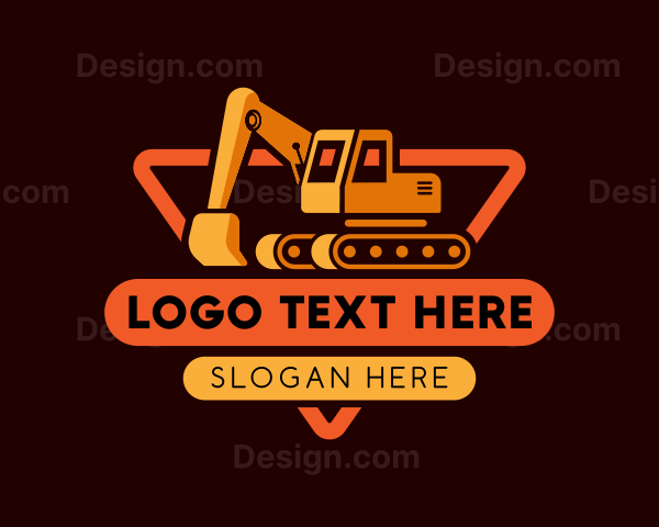 Excavator Digger Heavy Equipment Logo