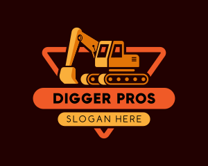 Excavator Digger Heavy Equipment logo design