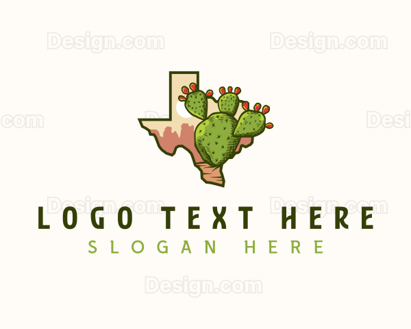 Texas Prickly Pear Cactus Logo