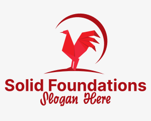 Poultry Chicken Origami Logo