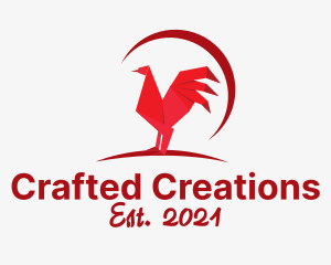 Poultry Chicken Origami logo design