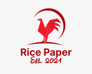 Poultry Chicken Origami logo design