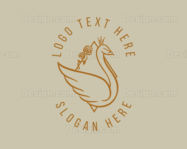 Gold Elegant Swan Logo