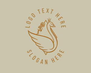 Gold Elegant Swan logo