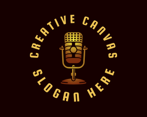 Podcast Radio Microphone logo design