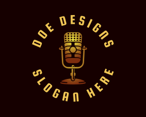 Podcast Radio Microphone logo design