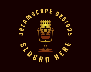 Podcast Radio Microphone logo design