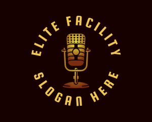 Podcast Radio Microphone logo design