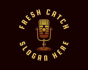 Podcast Radio Microphone logo design