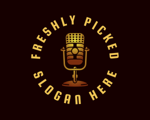 Podcast Radio Microphone logo design