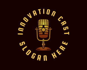 Podcast Radio Microphone logo design